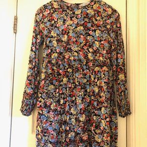 NWT Zara Basic Z1975 Denim floral dress